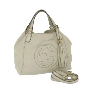 GUCCI Soho Shoulder Bag Leather 2way White 336751  57401