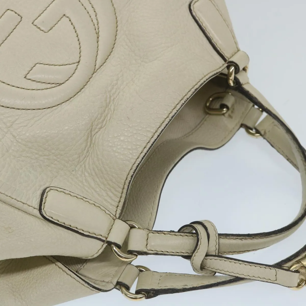 GUCCI Soho Shoulder Bag Leather 2way White 336751  57401