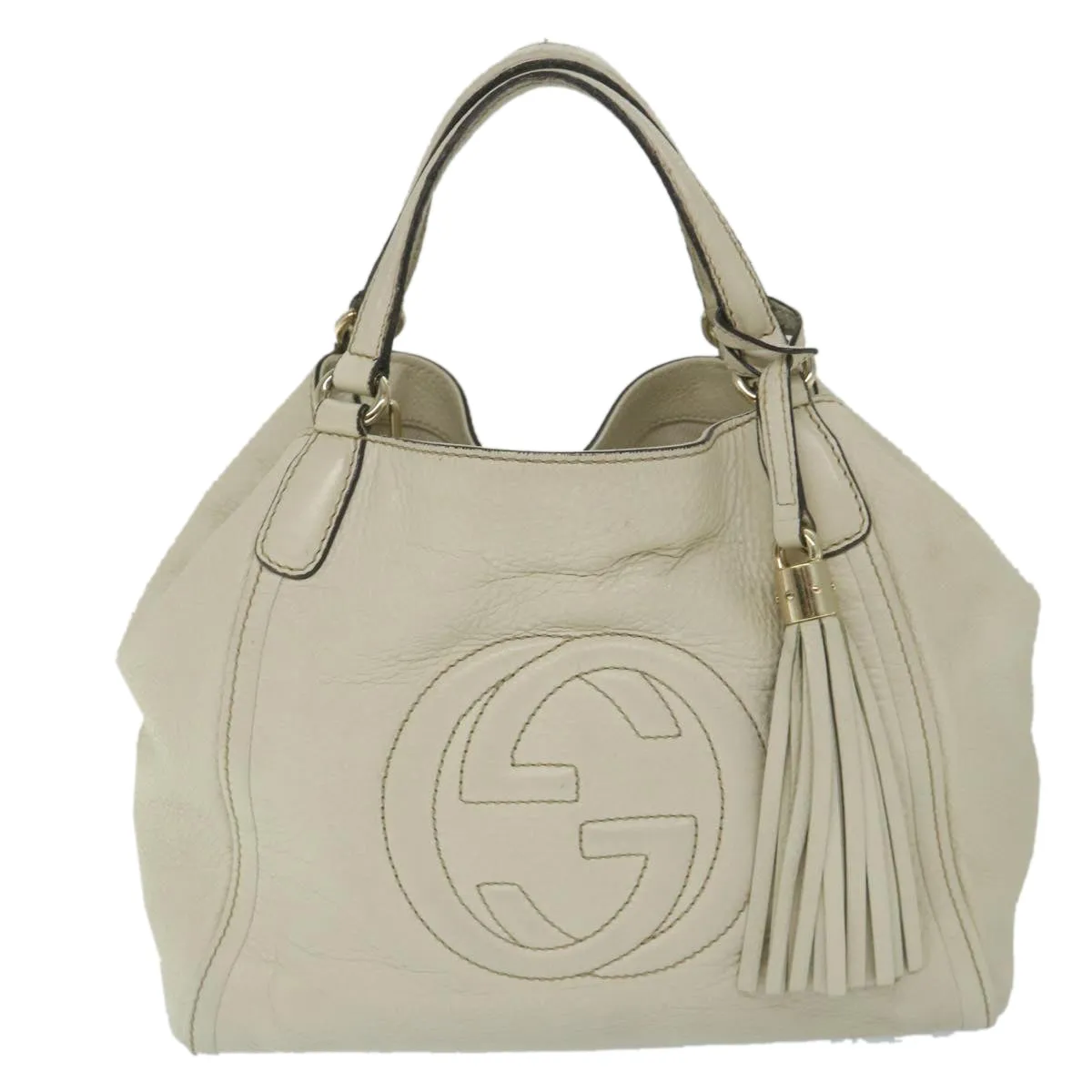 GUCCI Soho Shoulder Bag Leather 2way White 336751  57401