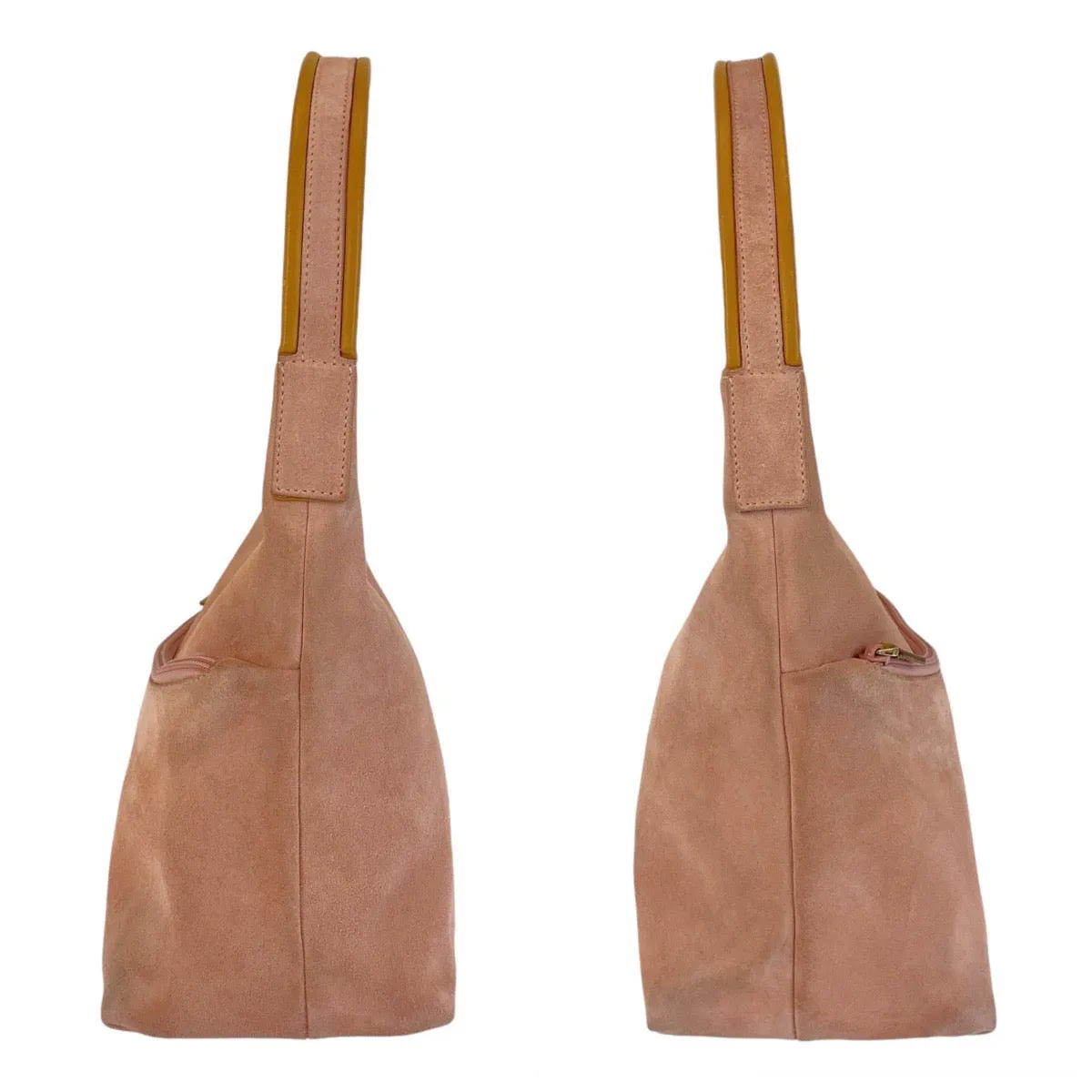 Gucci Suede Shoulder Bag Pink Gold Hardware