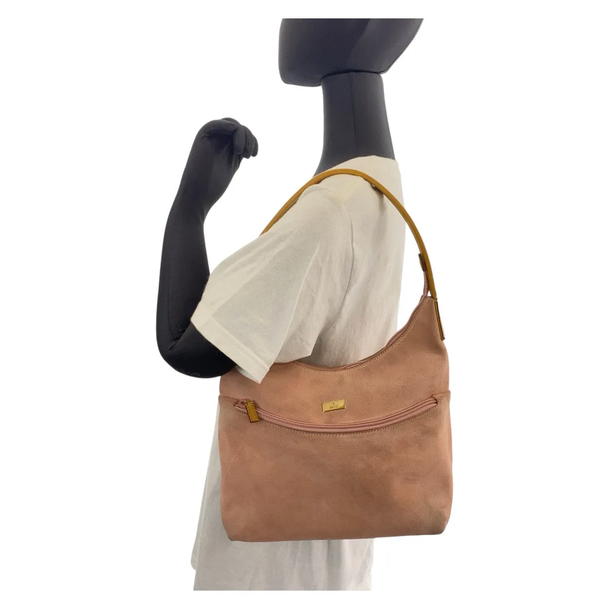 Gucci Suede Shoulder Bag Pink Gold Hardware