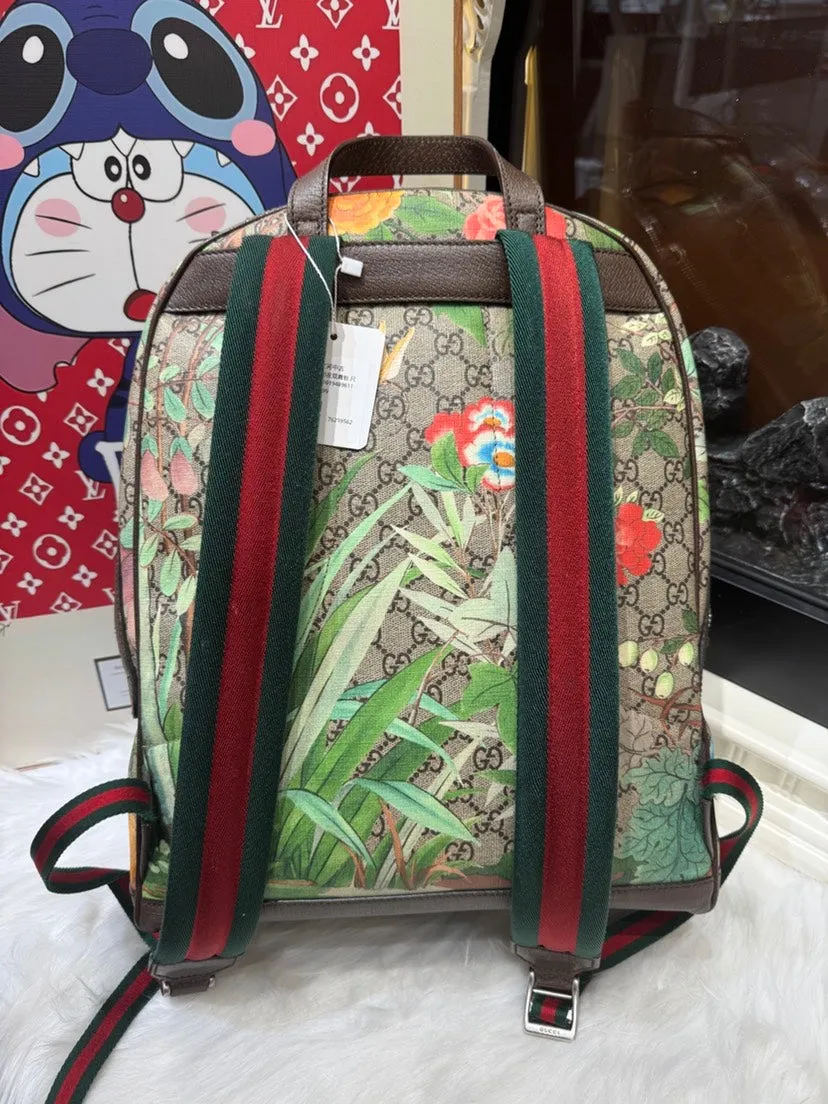 Gucci Tian Beige Canvas Backpack