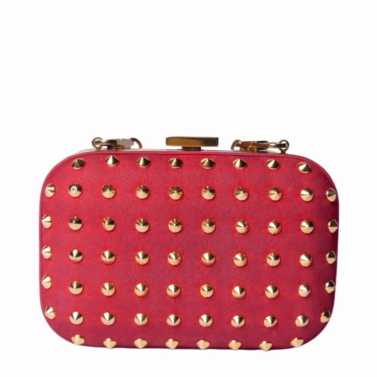 Gucci Alcantara Studded Broadway Clutch