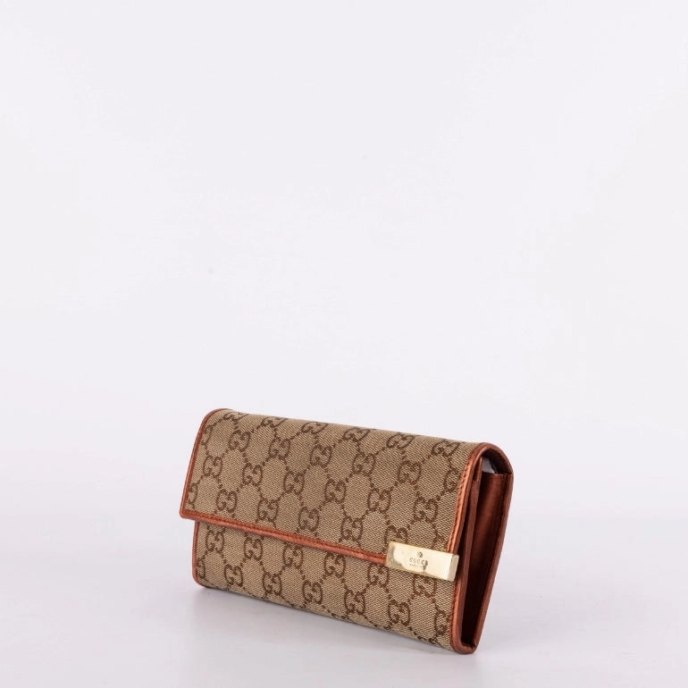 Gucci Brown GG Canvas Long Wallet