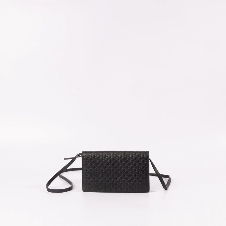 Gucci Embossed Microguccissima Wallet On Crossbody Strap