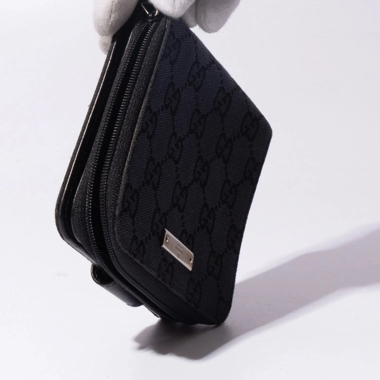 Gucci GG Canvas Compact Zip Around Coin Wallet