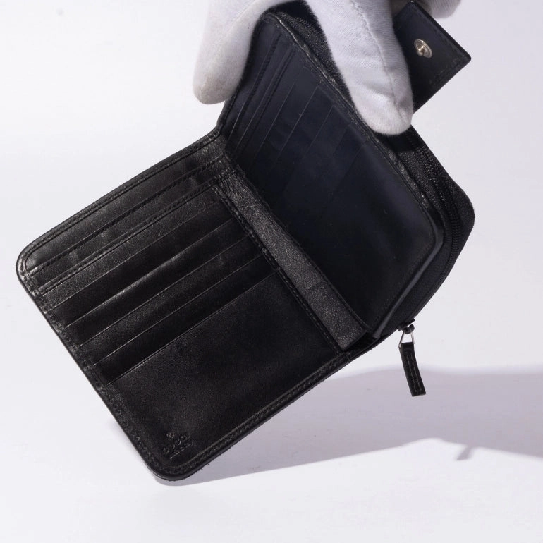 Gucci GG Canvas Compact Zip Around Coin Wallet