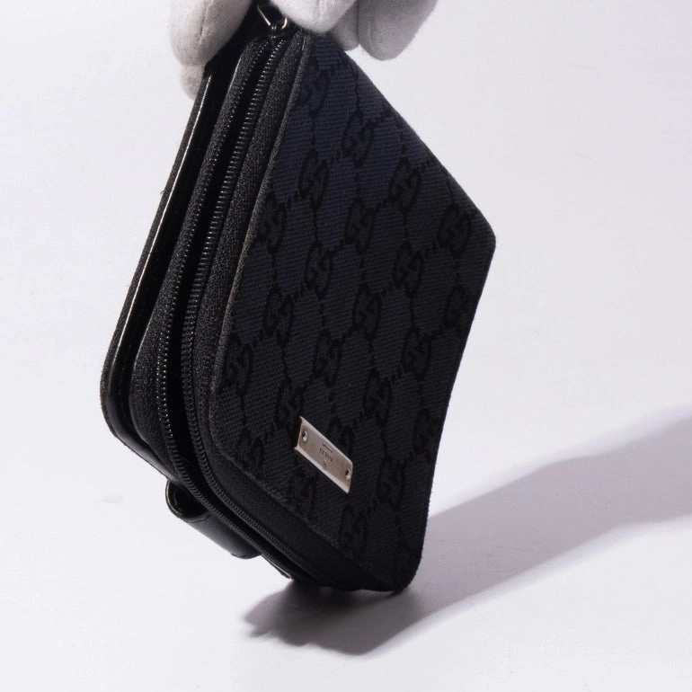 Gucci GG Canvas Compact Zip Around Coin Wallet