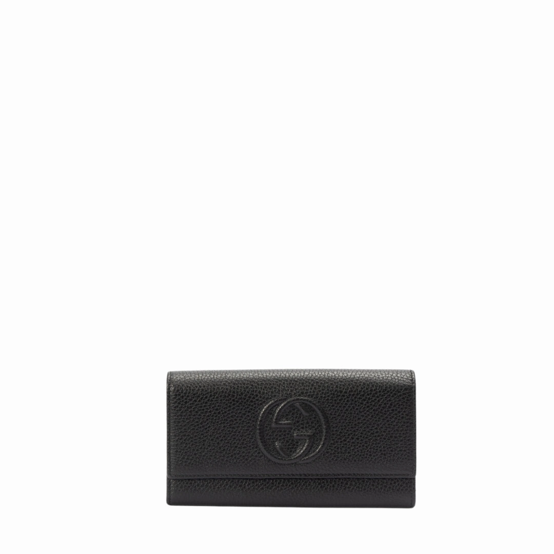 Gucci Leather Soho Continental Flap Wallet