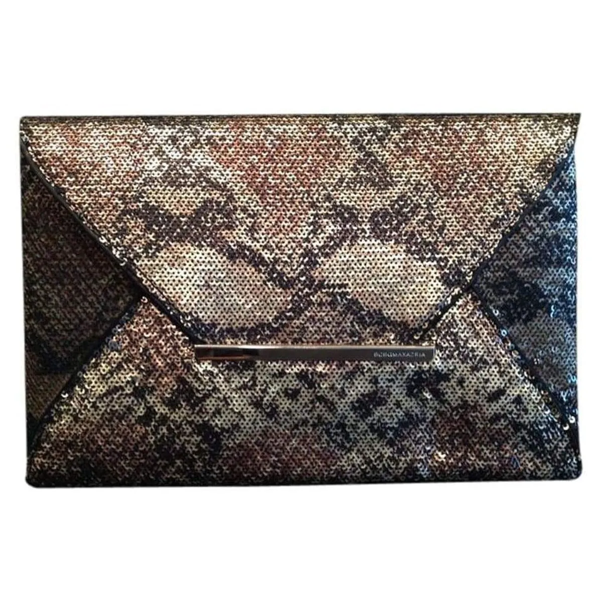 Harlow Gold Black and Bronze Sequin Envelope Clutch