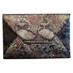 Harlow Gold Black and Bronze Sequin Envelope Clutch