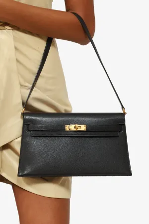 Herms 2023 Noir Chevre Chamkila Kelly Elan Shoulder Bag