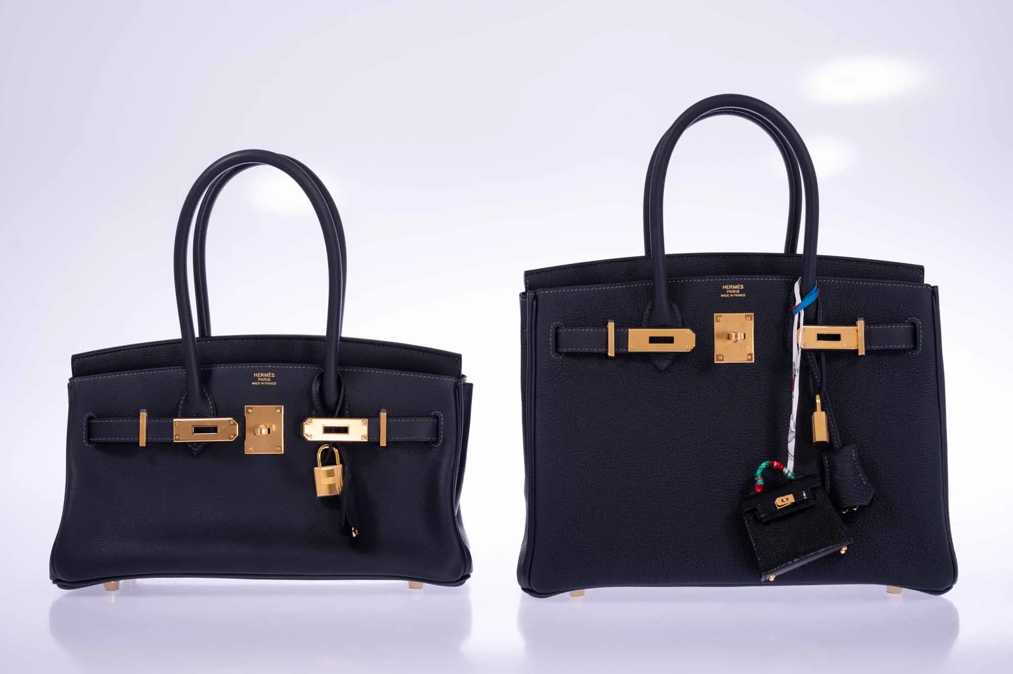 Herms Birkin Shoulder Light 29 in Black Caban Evercolor Gold Hardware