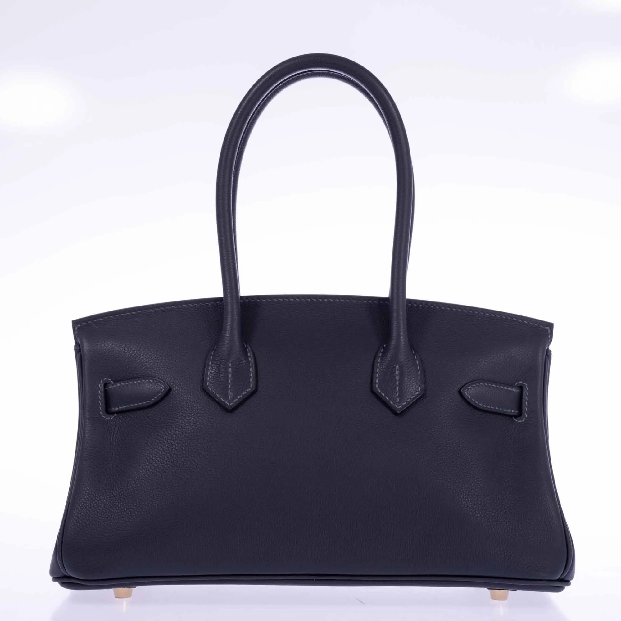 Herms Birkin Shoulder Light 29 in Black Caban Evercolor Gold Hardware