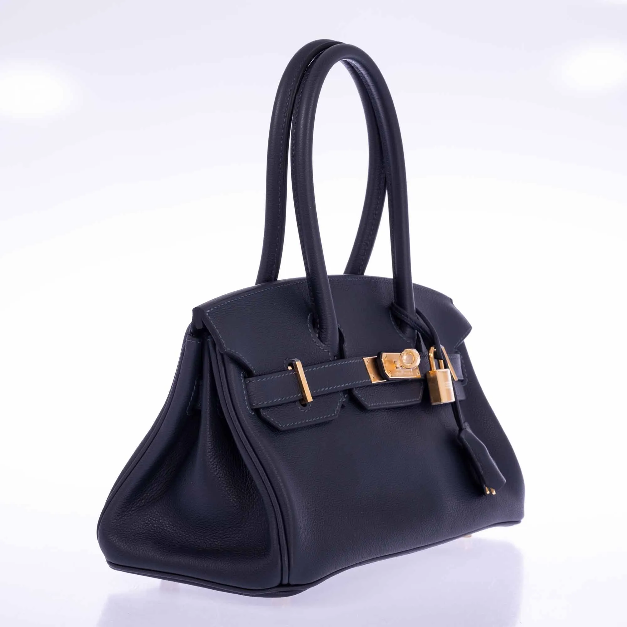 Herms Birkin Shoulder Light 29 in Black Caban Evercolor Gold Hardware