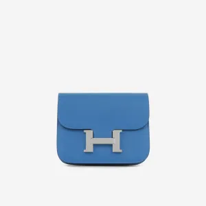 Herms - Constance Slim - Bleu Zellige Chevre Mysore PHW - Unused - 2023