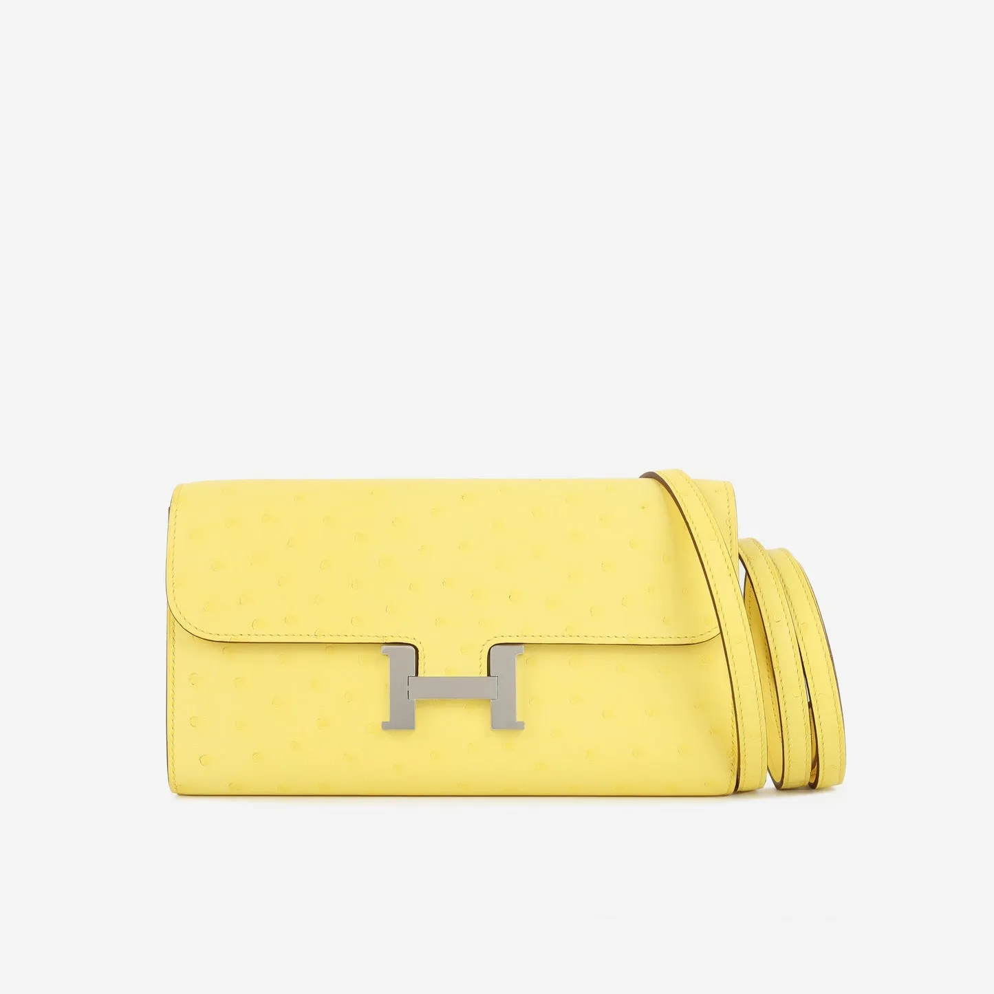 Herms - Constance To Go - Jaune Citron Ostrich PHW - Brand New - 2024