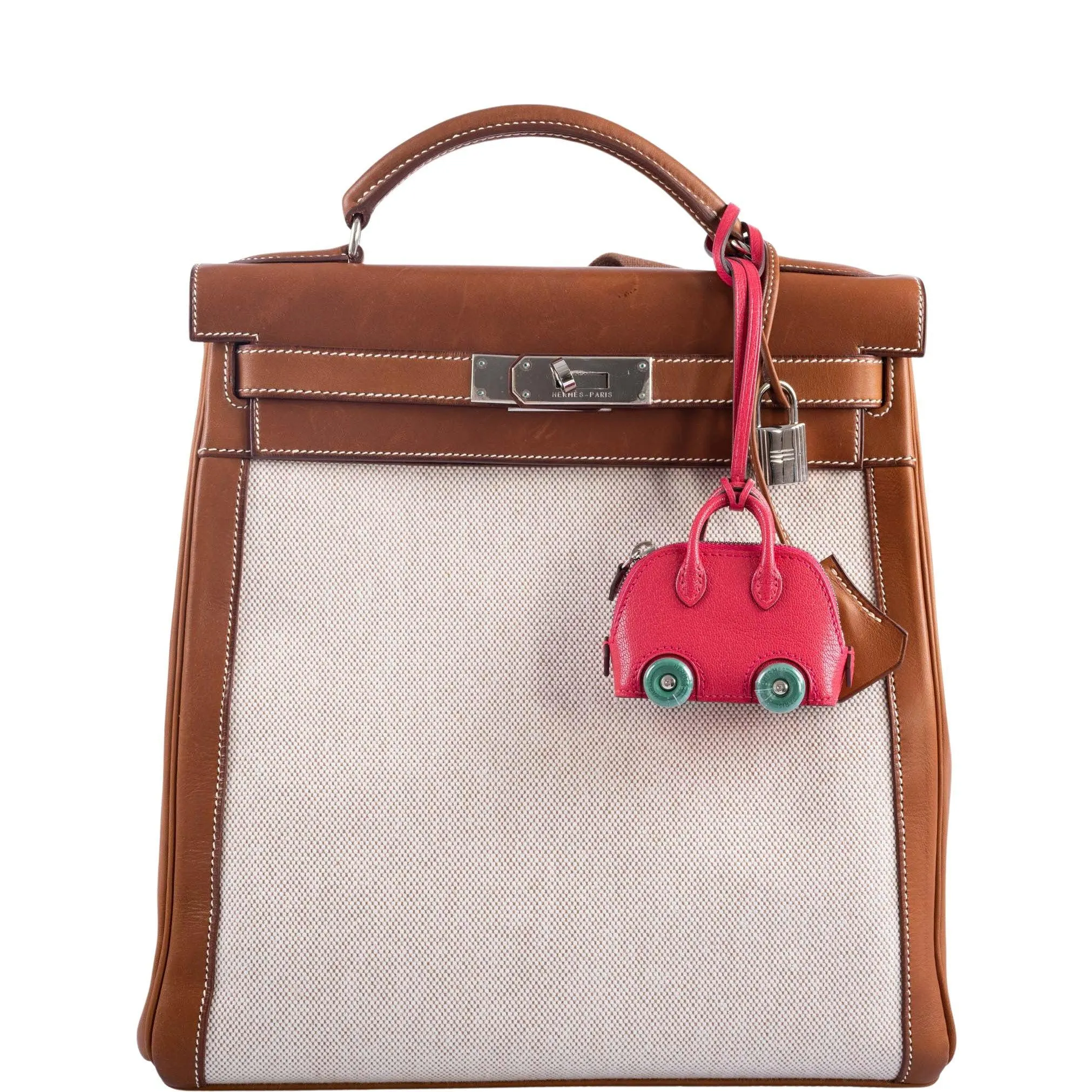 Herms Kelly a Dos Backpack Barenia And Toile Palladium Hardware