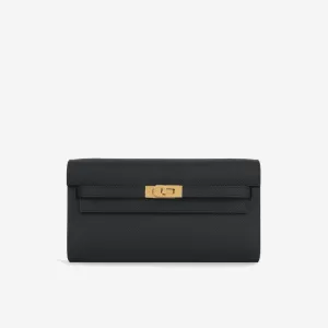 Herms - Kelly To Go Wallet - Noir Epsom GHW - 2024 - Brand New