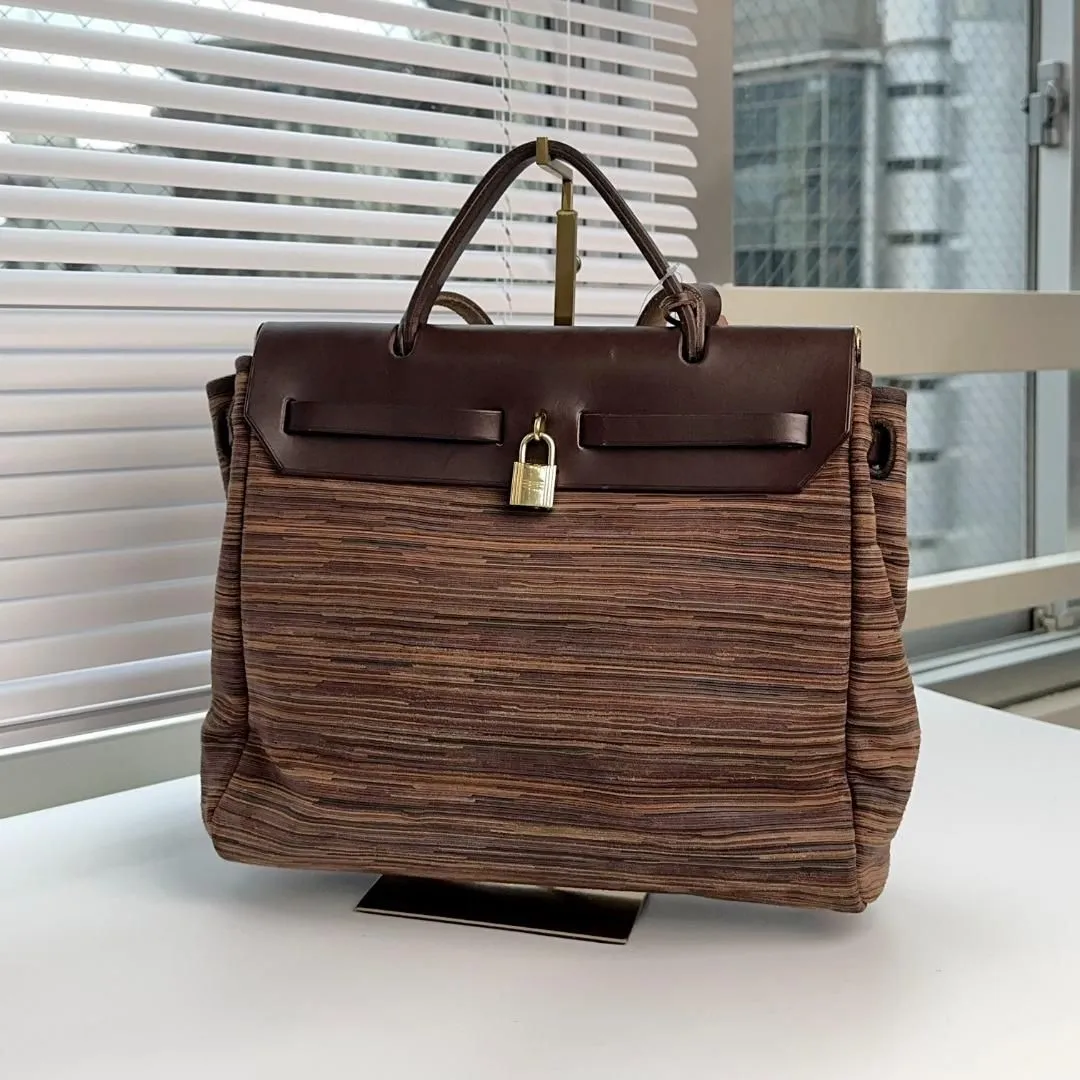 Herms Vibrato Two-Way Herbag PM - Brown Totes, Handbags MR04032025376782