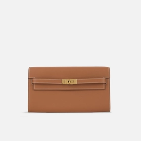 Herms - Kelly To Go Wallet - Gold Evercolor GHW - 2023 - Unused