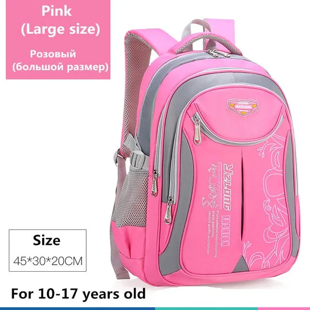 HLDAFA Backpack Schoolbag Children School Bags for Teenagers Boys Girls Big Capacity Waterproof Satchel Kids Book Bag Mochila