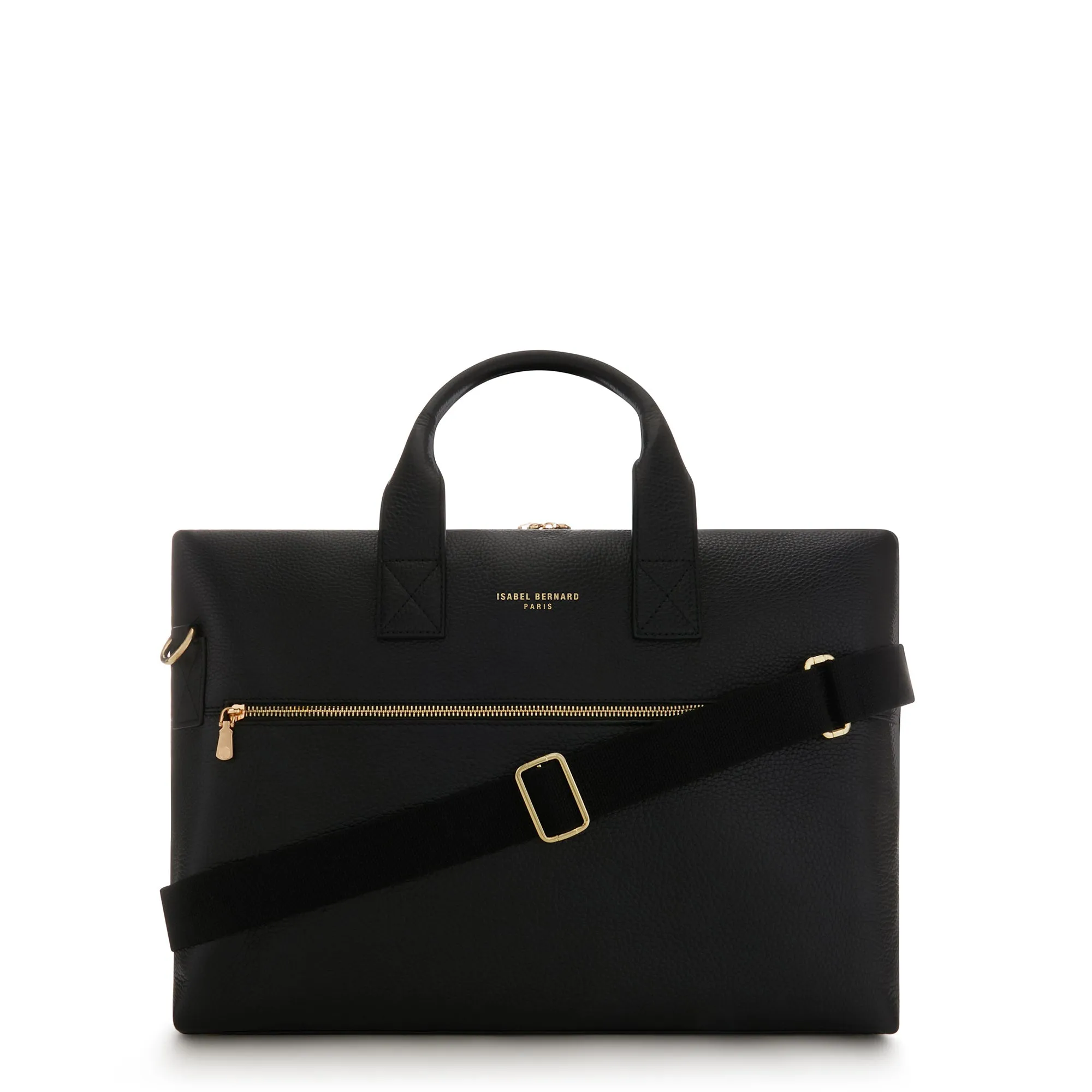 Honor Anique black calfskin leather handbag with 16.4 inch laptop pocket