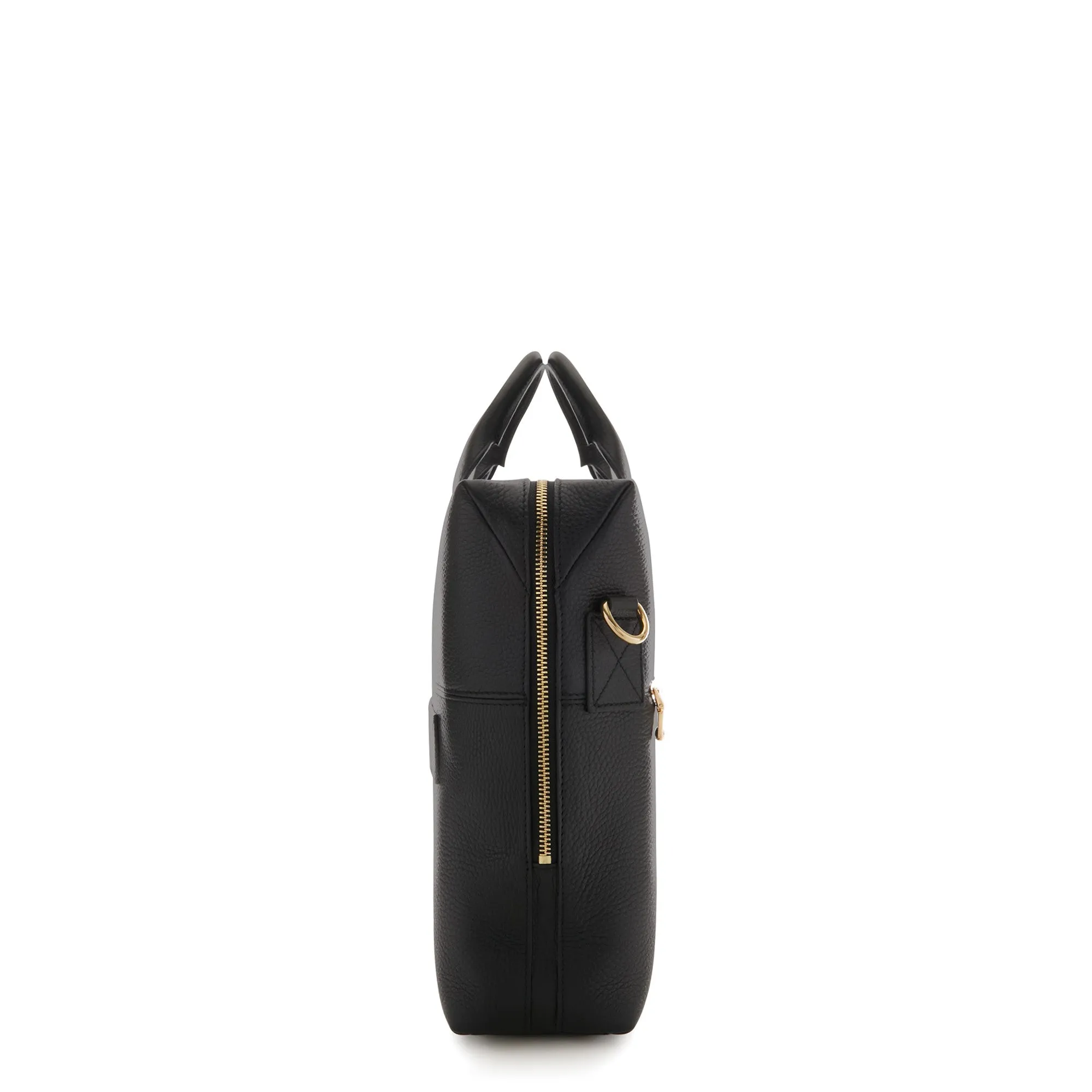 Honor Anique black calfskin leather handbag with 16.4 inch laptop pocket