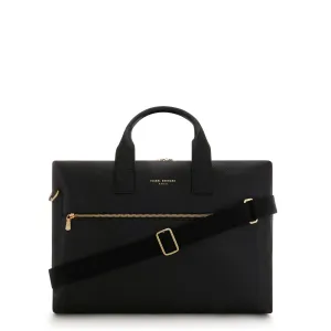 Honor Anique black calfskin leather handbag with 16.4 inch laptop pocket