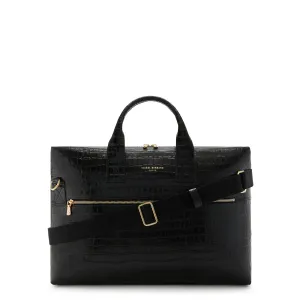 Honor Anique croco black leather handbag with 16.4 inch laptop pocket