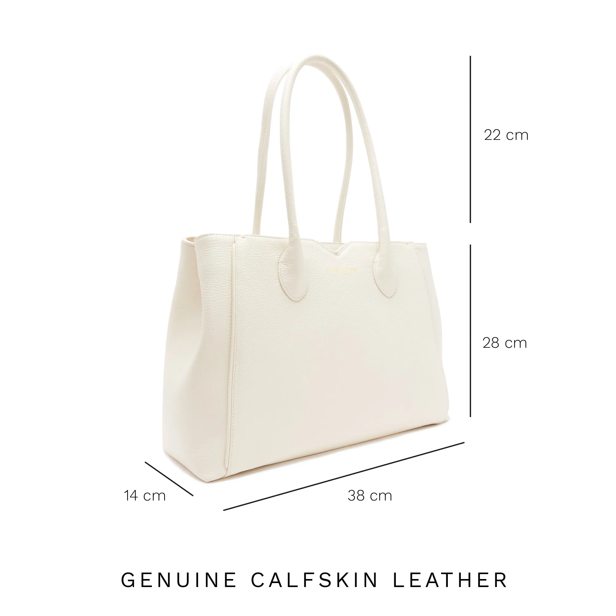 Honor Cloe cream calfskin leather handbag