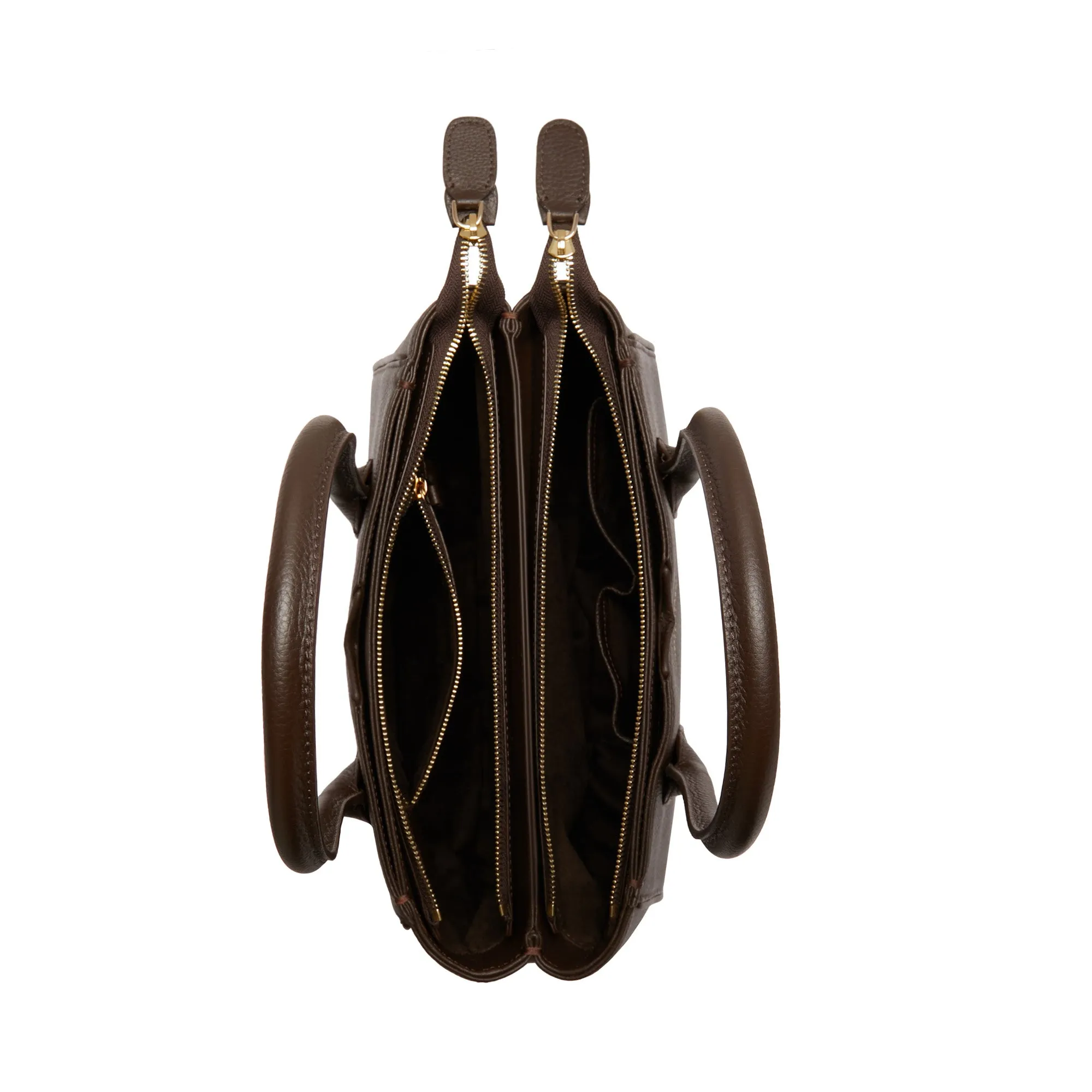 Honor Cloe Midi brown calfskin leather handbag
