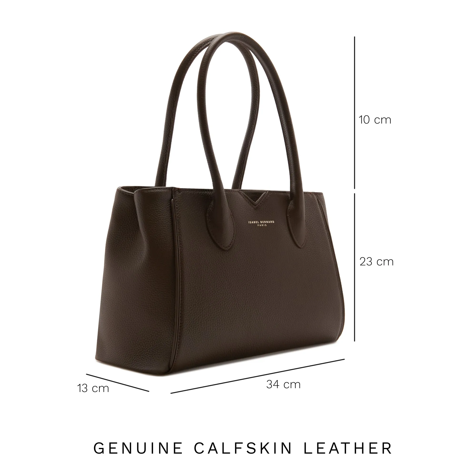 Honor Cloe Midi brown calfskin leather handbag