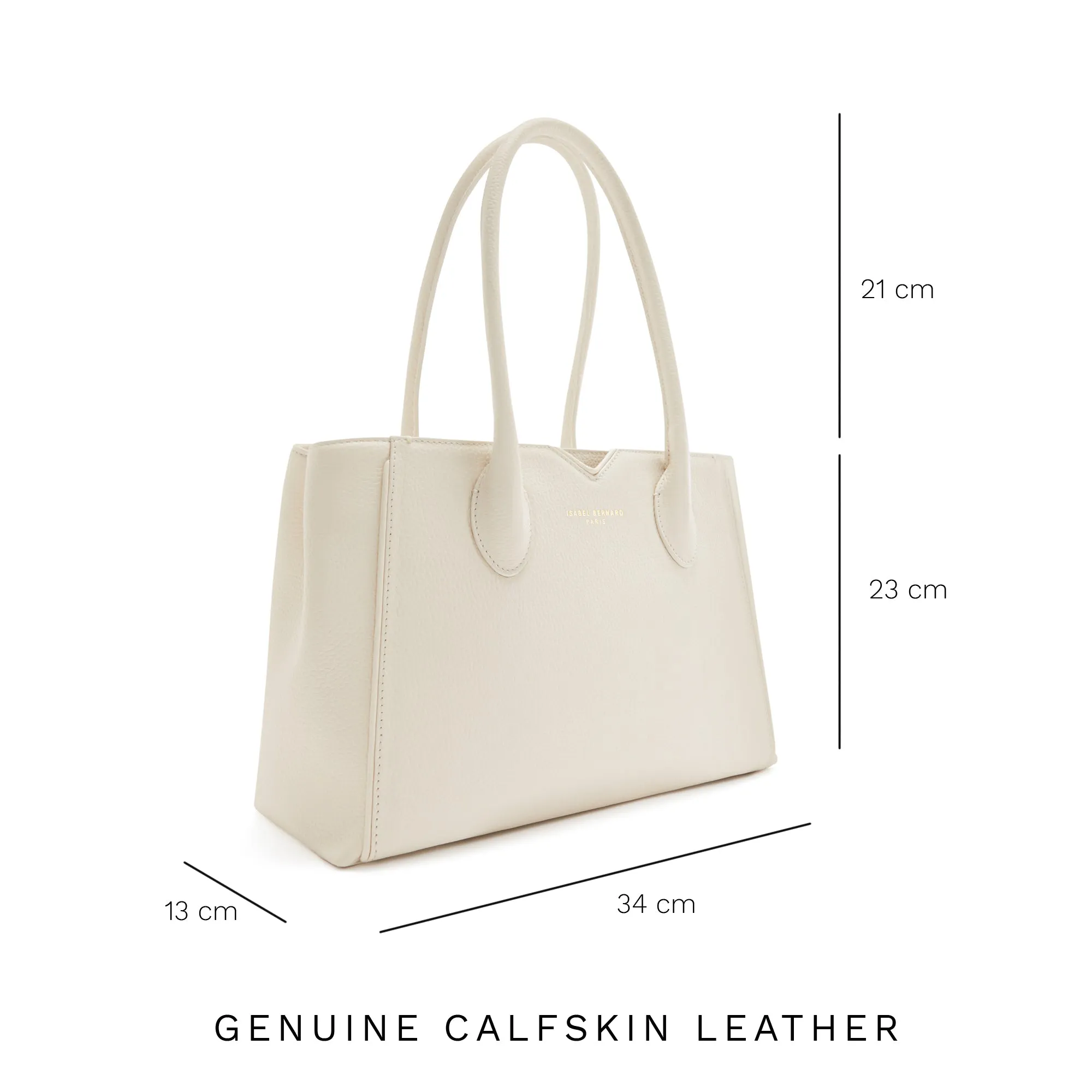 Honor Cloe Midi cream calfskin leather handbag