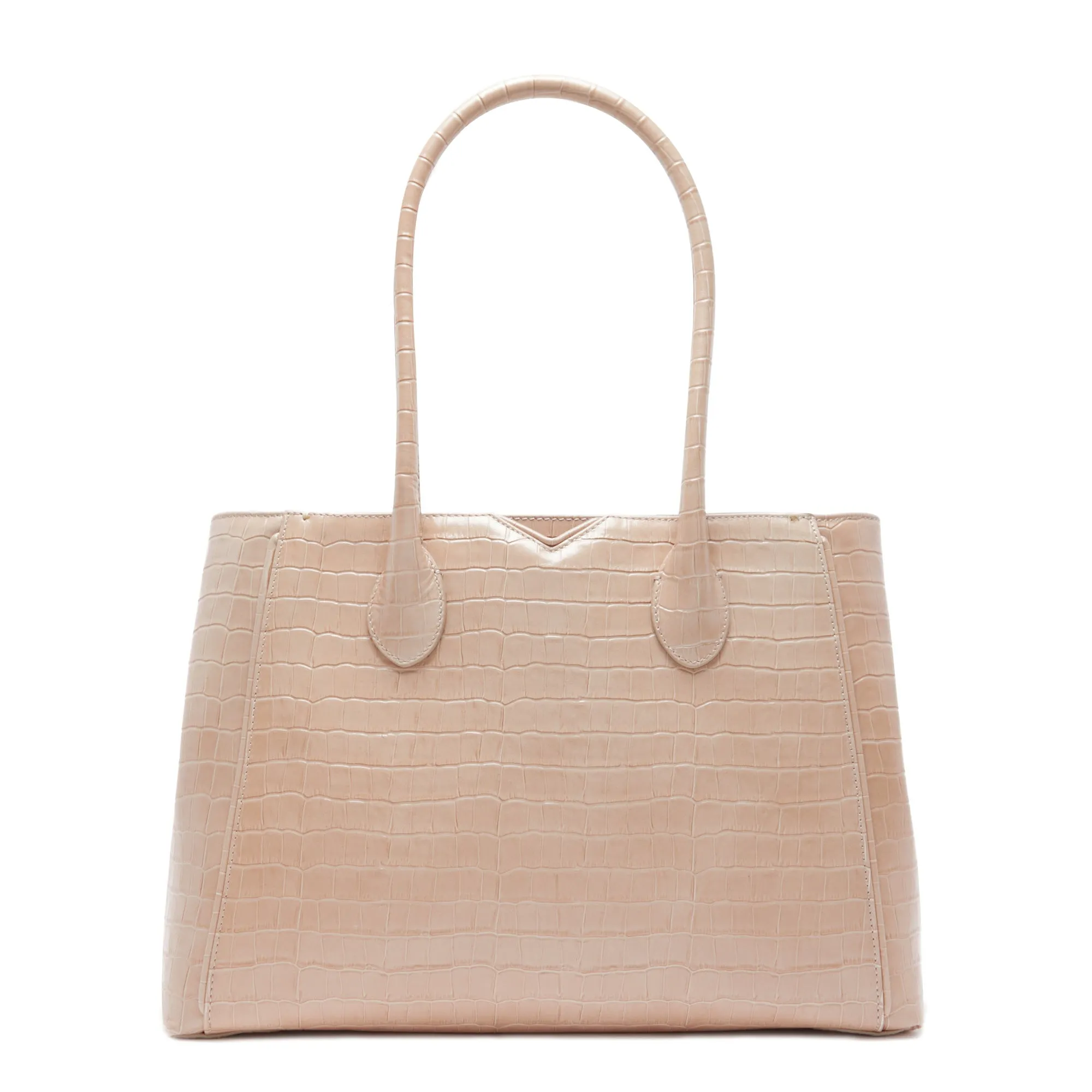 Honor Cloe Midi croco beige calfskin leather handbag