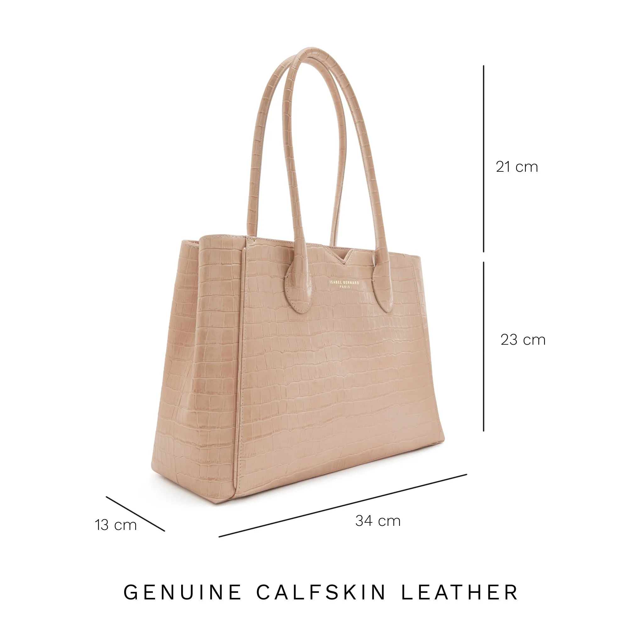 Honor Cloe Midi croco beige calfskin leather handbag