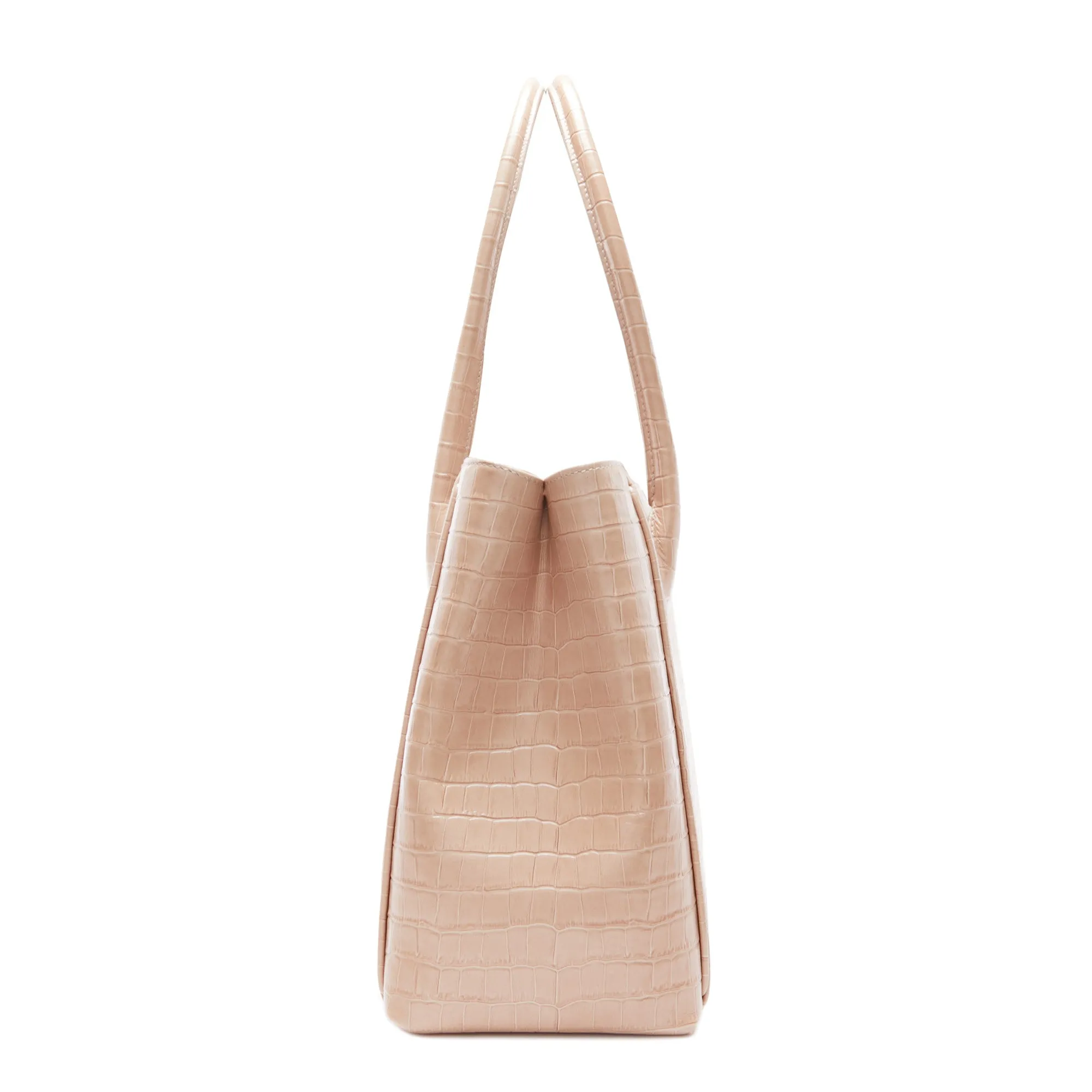 Honor Cloe Midi croco beige calfskin leather handbag