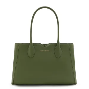Honor Cloe Midi green calfskin leather handbag