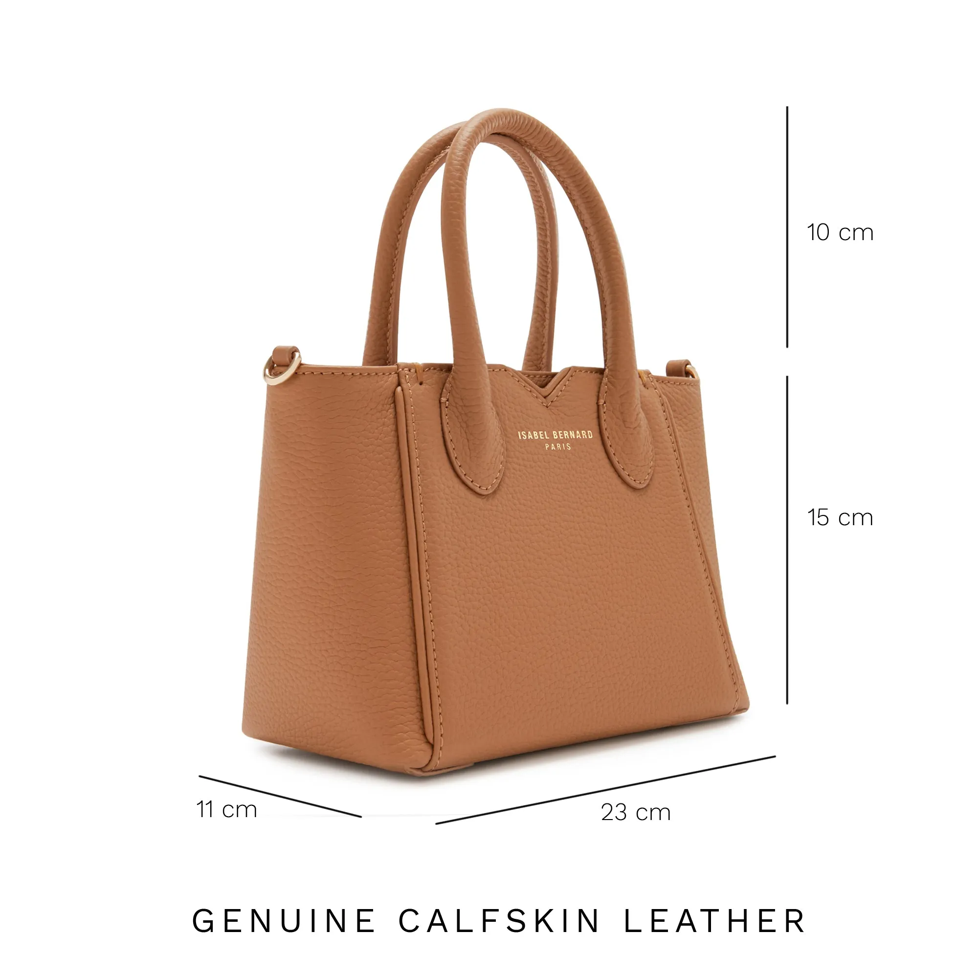 Honor Cloe Mini camel calfskin leather handbag