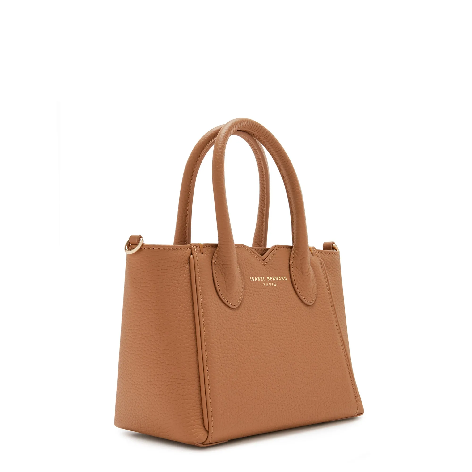 Honor Cloe Mini camel calfskin leather handbag