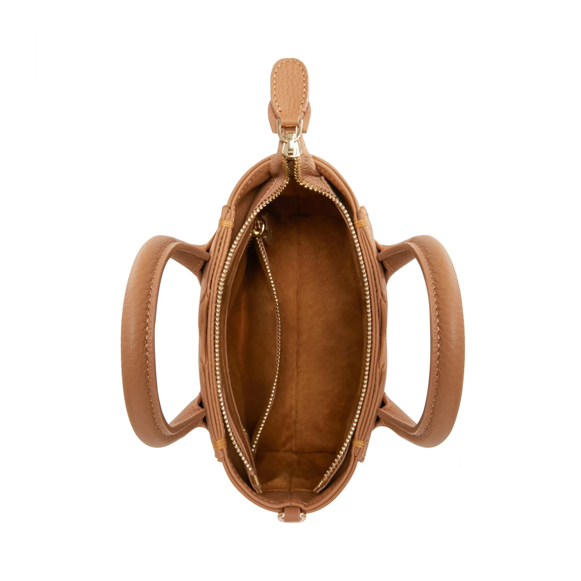 Honor Cloe Mini camel calfskin leather handbag