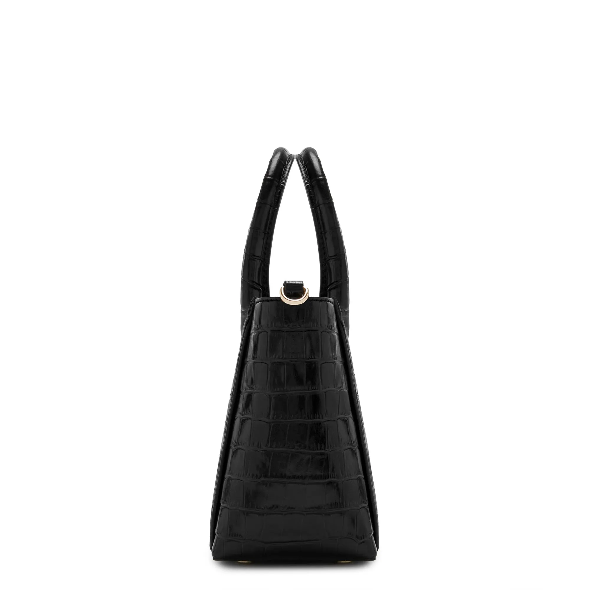 Honor Cloe Mini croco black calfskin leather handbag