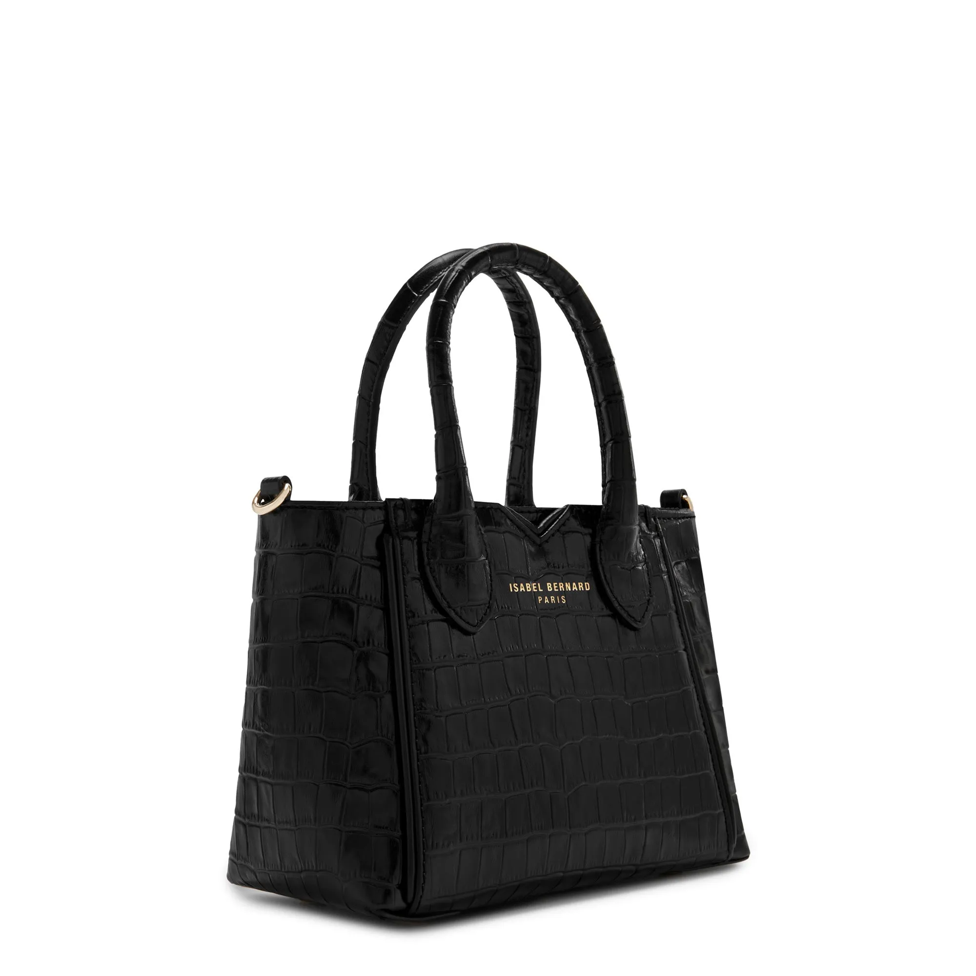 Honor Cloe Mini croco black calfskin leather handbag