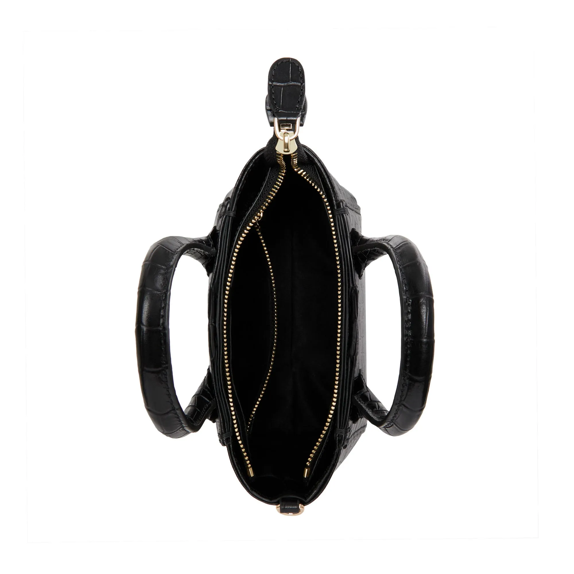 Honor Cloe Mini croco black calfskin leather handbag
