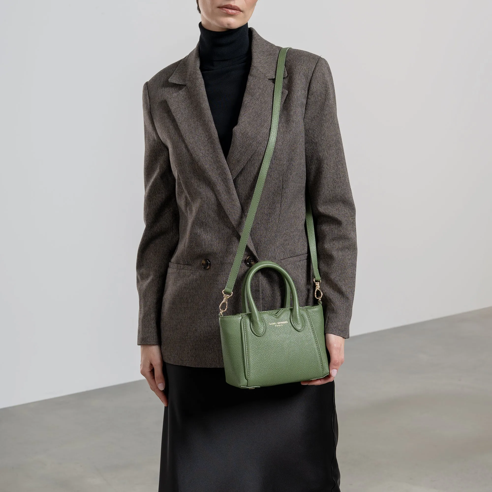 Honor Cloe Mini green calfskin leather handbag