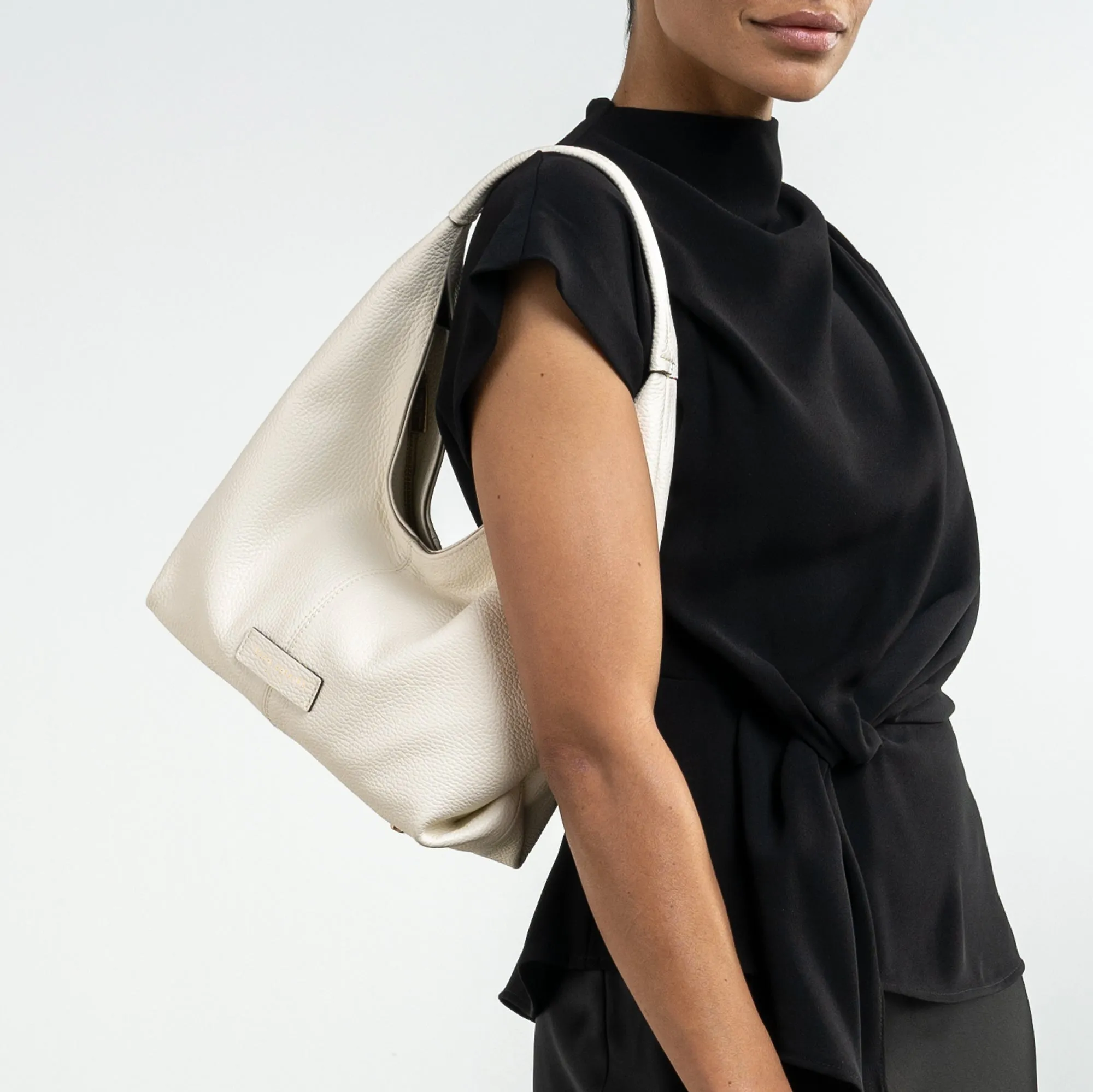 Honor Grace mini cream calfskin leather handbag