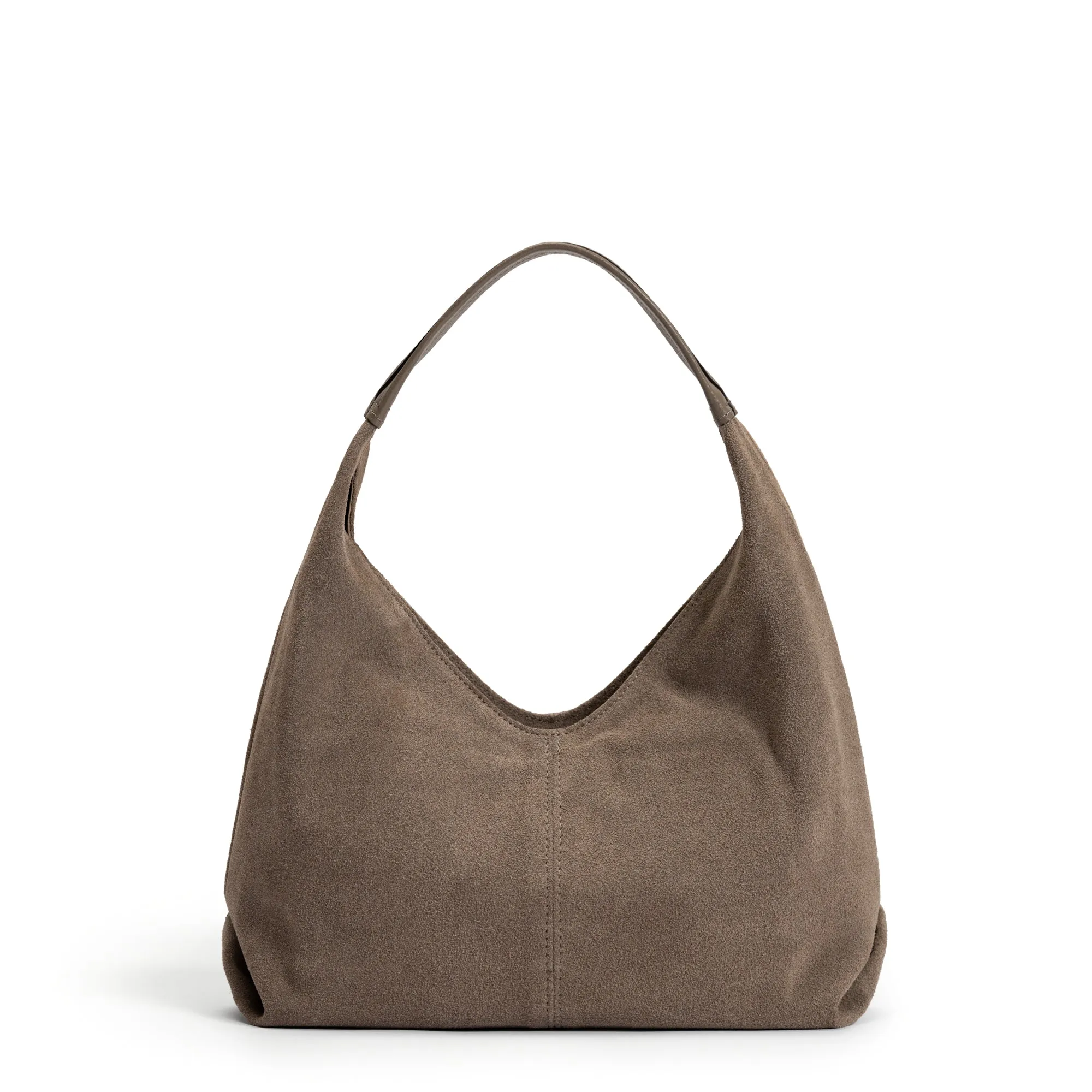 Honor Grace mini taupe suede handbag