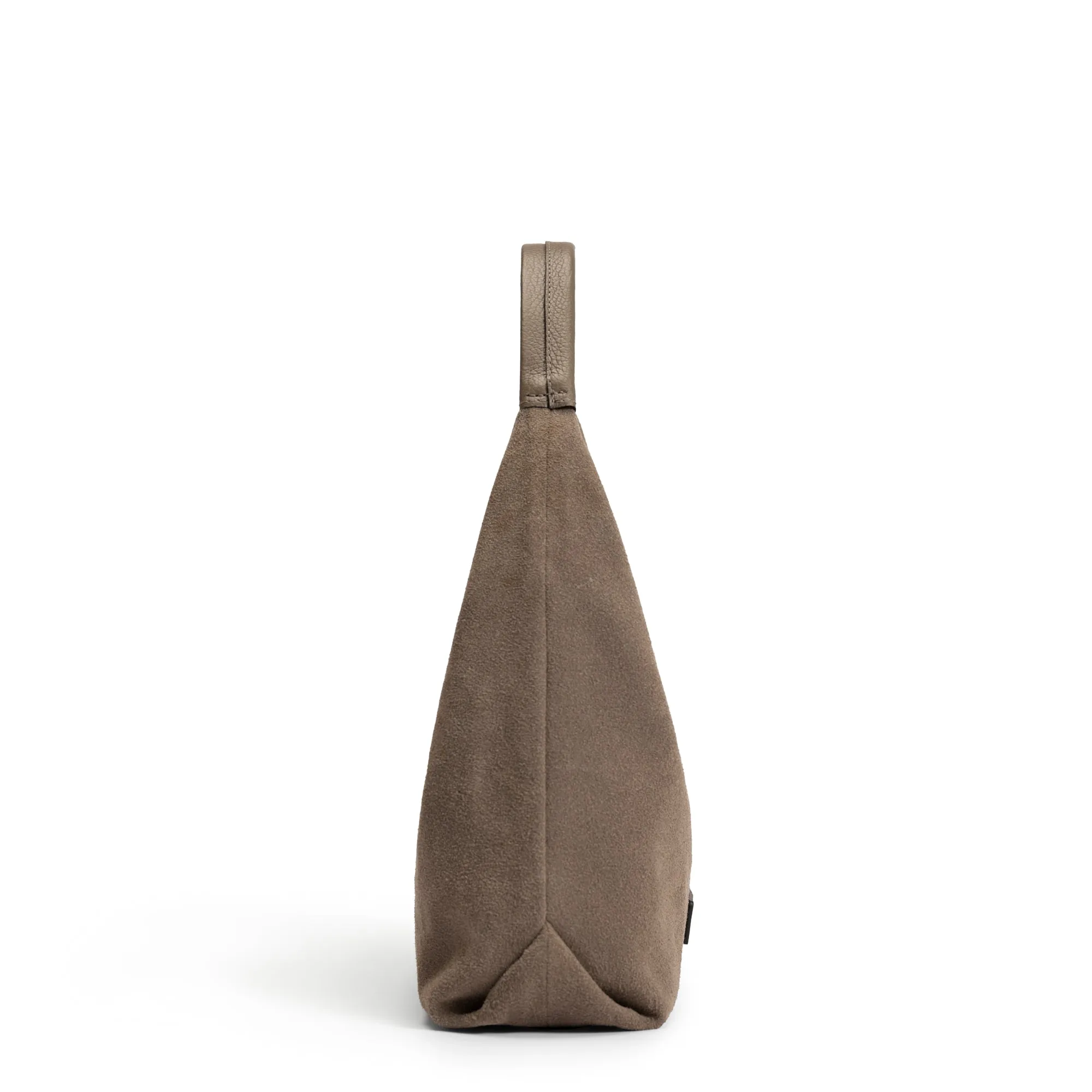Honor Grace mini taupe suede handbag