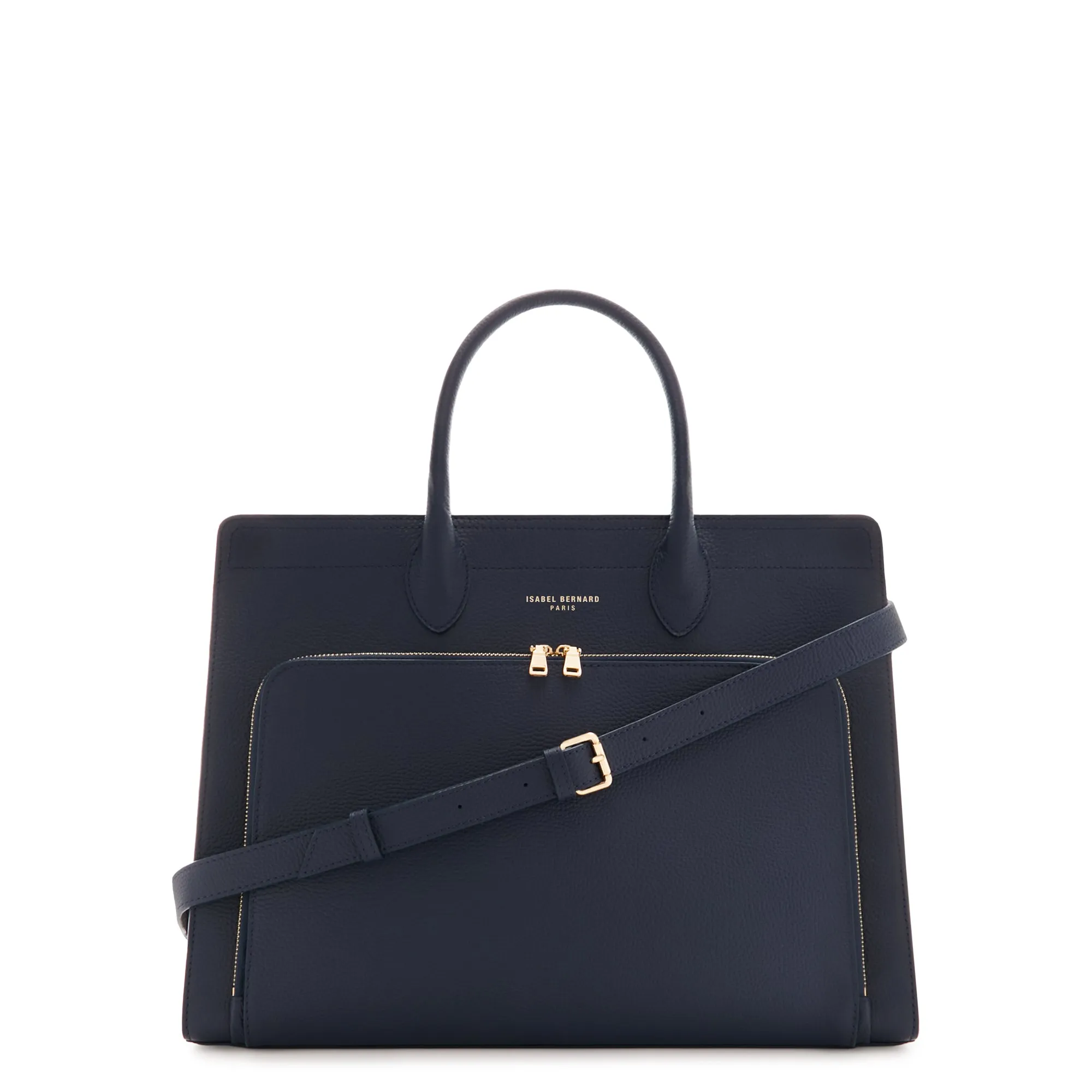 Honor Nadine blue calfskin leather handbag with 16.4 inch laptop pocket