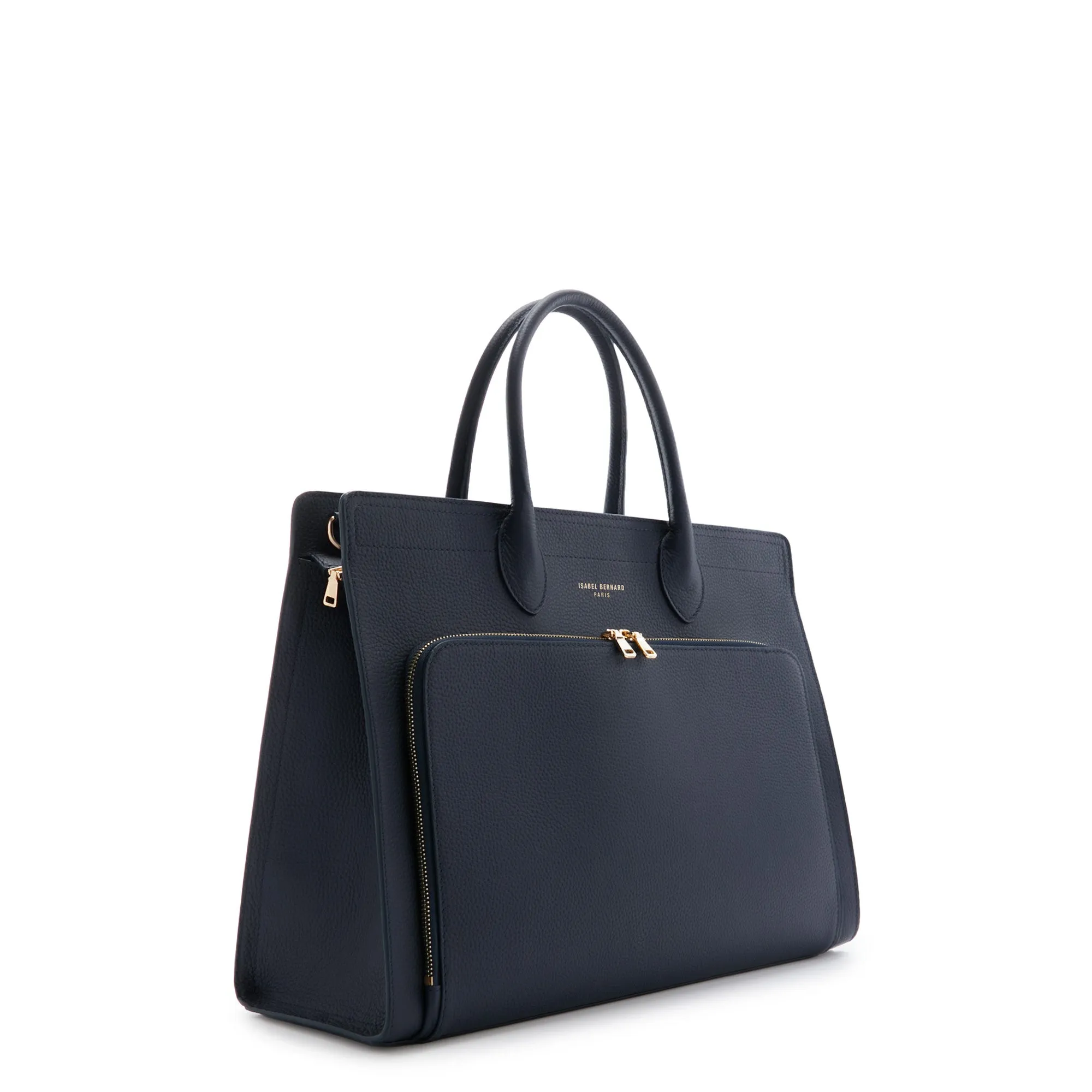 Honor Nadine blue calfskin leather handbag with 16.4 inch laptop pocket